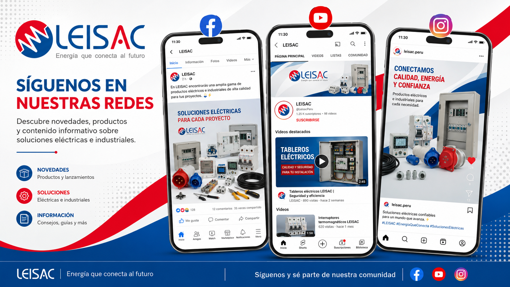 Síguenos en Facebook, YouTube e Instagram - Importadora Leisac